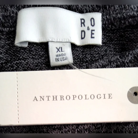 ANTHROPOLOGIE RO+DE Black/Gray Amirah Lace Long Smocked Cuff Sleeve Top XL - Picture 16 of 16